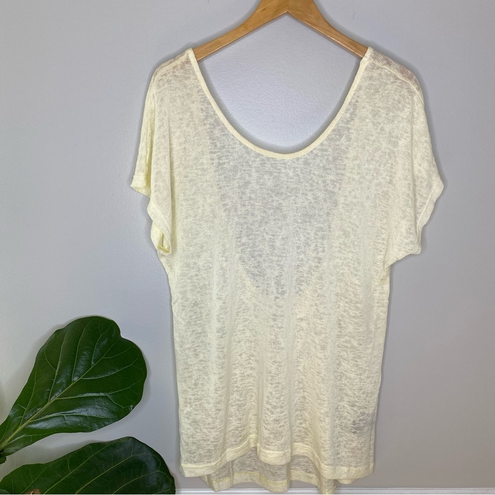 Pins & Needles cream Scoop Back semi sheer blouse